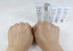 ビーグレン 美白用トライアルセットを体験した右手と左手の比較